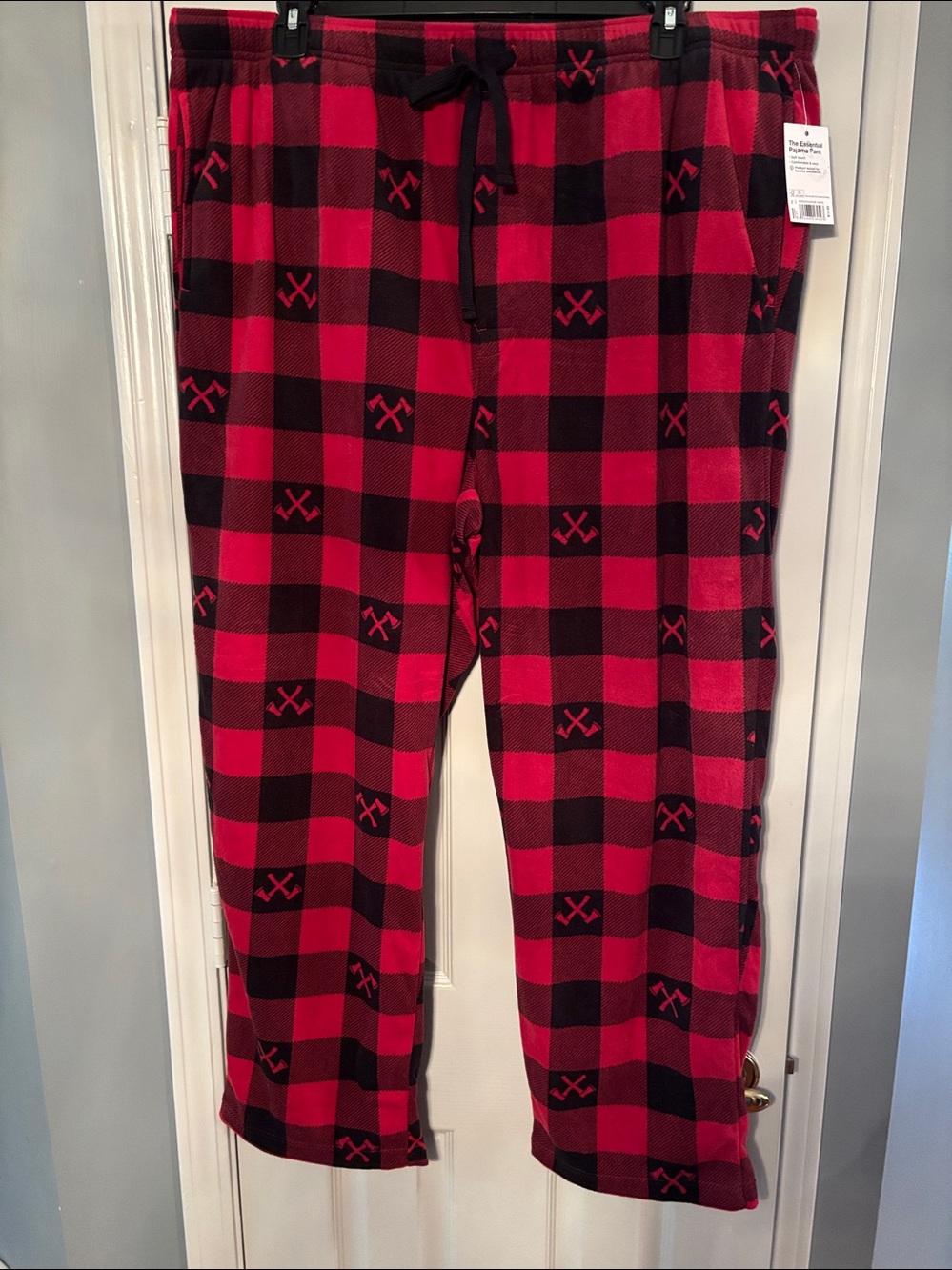 Sonoma Red & Black Plaid Lounge Pajama Pants with Hatchets NWT
